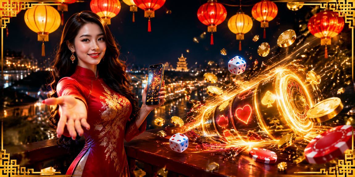 Không khí chợ đêm Huế và người chơi sử dụng ứng dụng cá cược trên điện thoại
